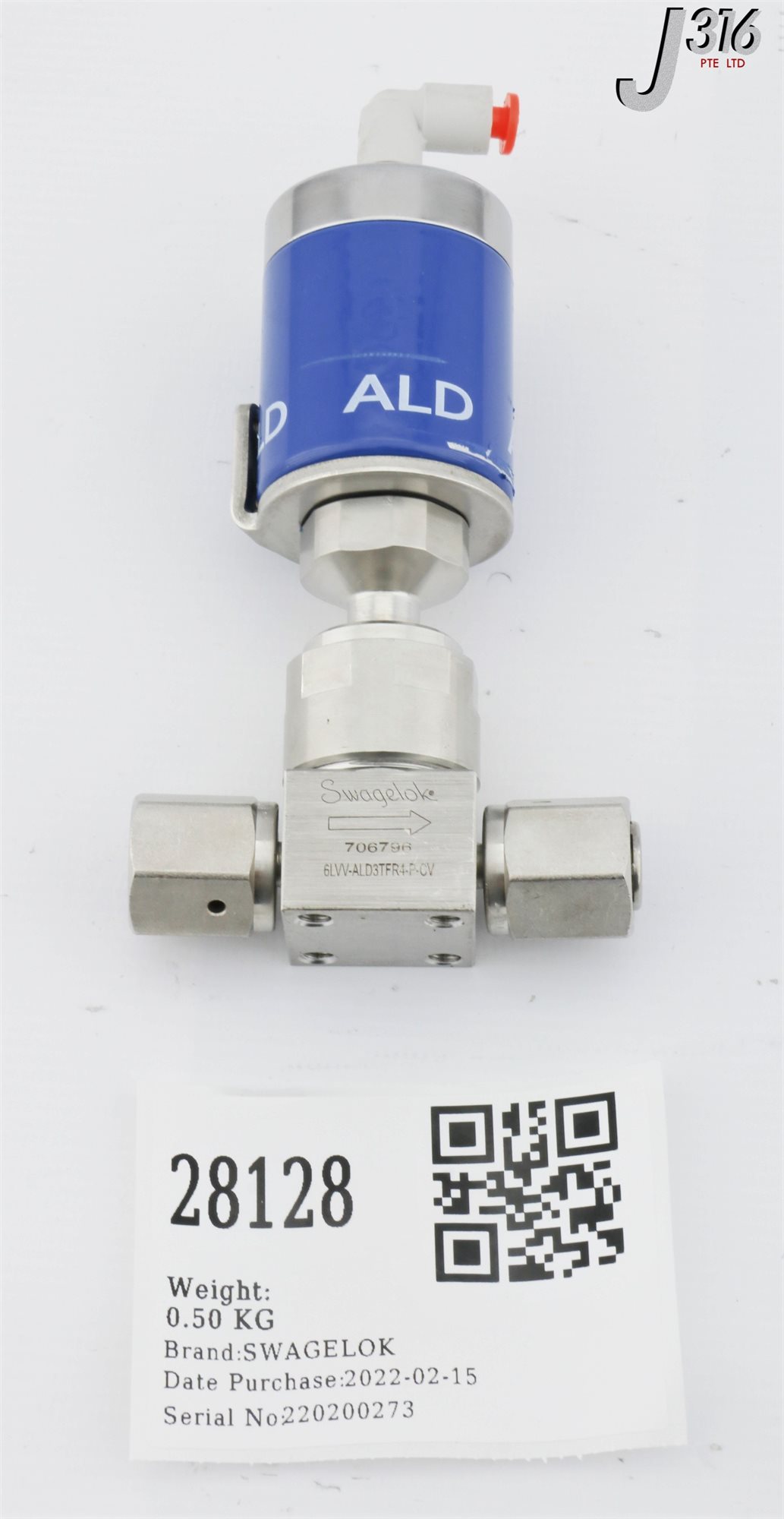 。 28128 SWAGELOK VIM-VAR ALD VLV, 1/4 IN. FEMALE VCR, SC-01 6LVV
